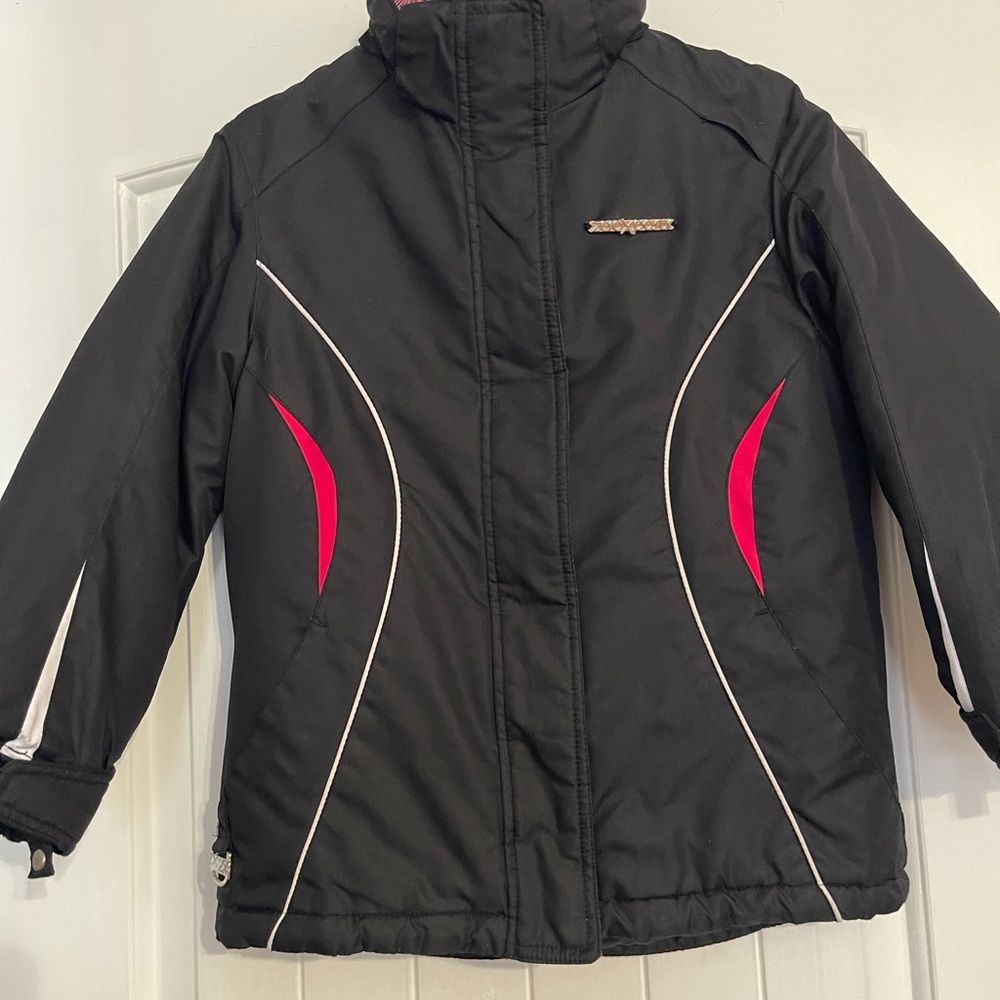 ZeroXposur Girls' Black Puffer Jacket with Pink Accents